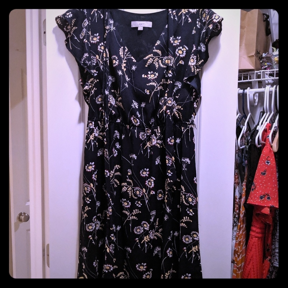 Navy floral LOFT dress
